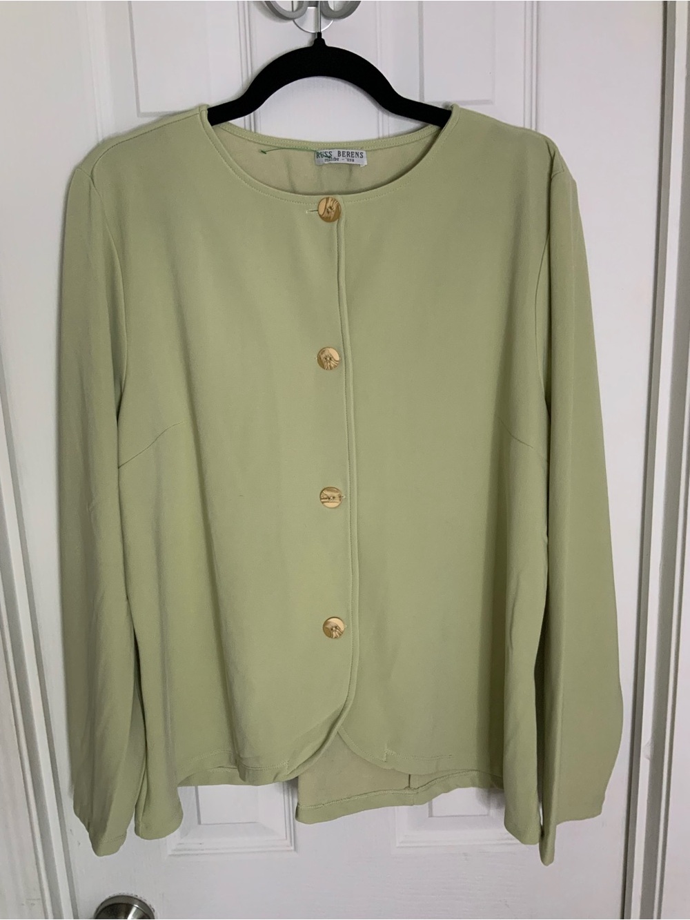 Russ Berens Vintage Light Sage Button Jacket *Flawed*
